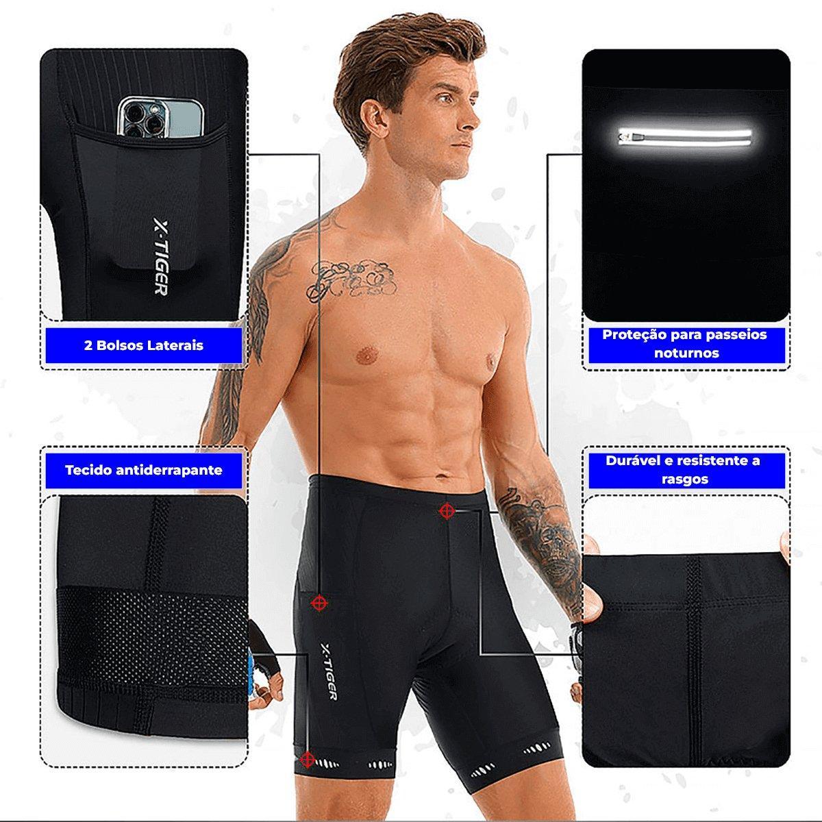 Bermuda para ciclismo X-Tiger Pro™ - Respirável e Confortável - Sports Pro